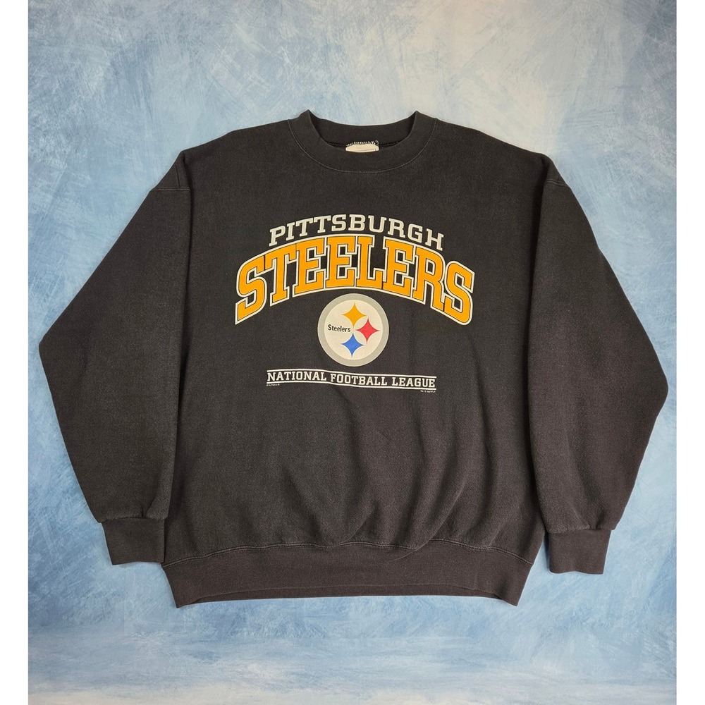 Lee Sport Pittsburgh Steelers Men Sweatshirt Size XL Black 1998 NFL Vintage USA